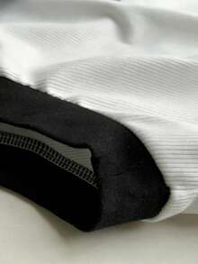 Franclia 休闲连体衣、优雅连体衣、夏季连体衣、沙滩连体衣、度假连体衣、翻领短袖毕业连体衣、黑白撞色连体衣 - 黑與白 - 查看 3