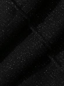 FRIFUL 女士休闲时尚街头日常通勤荷叶边喇叭裤夏季 - 黑色 - 查看 6