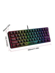 Teckwe 1 Wired 61 Key Mechanical Keyboard Shell, Fast Response, High Sensitivity, Comfortable Typing Operation, Smooth Typing Operation, Anti Ghosting, Compact Size, Suitable For Office Work Games, PC Laptops, Desktops, General Daily Business Learning, Home Entertainment, Fashion Games, Essential Tools - View 8