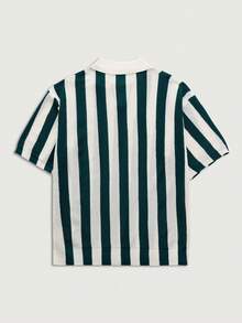 Courvante Camiseta polo de manga corta con media cremallera para hombre, cómoda y casual, con estilo retro, de rayas, cuello de solapa, verde, para golf, tenis, verano, regalo del Día del Padre, con puños acanalados, moda deportiva, para novio, atuendos para hombre - Verde - Ver 4
