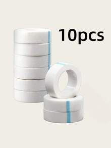10 rollos de cinta adhesiva para extensiones de pestañas, parches transpirables y blancos debajo de los ojos, sin pelusa, cinta adhesiva para mapeo de pestañas, aislamiento, suministros profesionales de maquillaje para salón - Blanco - Ver 6