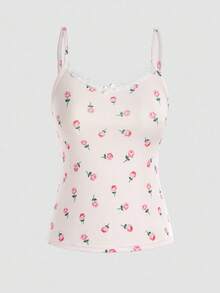 Áo hai dây ren hoa nhỏ thời trang cho bé gái tuổi teen - Hồng - Xem 4