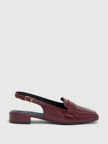 CUCCOO BIZCHIC Women's Shoes Burgundy Square Toe Commuting Simple Wear Fashionable Flat Shoes - Burgundy - View 2