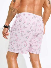 Zalmeno Men's Drawstring Waist All-Over Print Pocket Casual Beach Shorts - Multicolor - View 2
