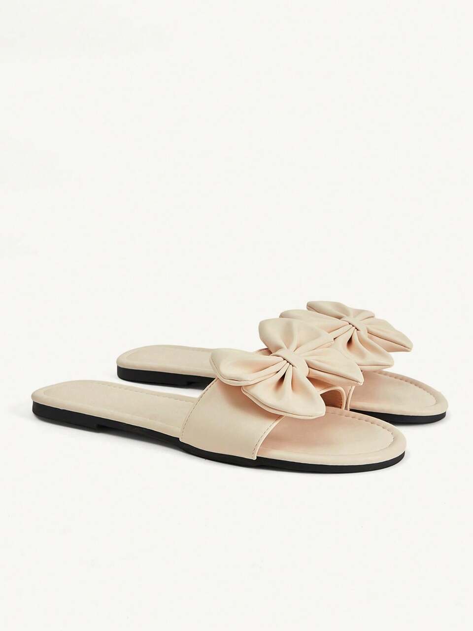 CUCCOO CHICEST Women Shoes Classic Minimalist Style Fashion Cute Style Women's Flat Sandals Bow Decoration Elegant And Comfortable Flat Sandals Summer Shoes Wedding Shoes Bride Shoes