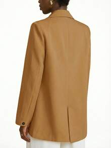 Aveloria Modichic Blazer Wanita Polos Minimalis untuk Pemakaian Sehari-hari dengan Kerah Double Breasted - Coffee Brown - View 2