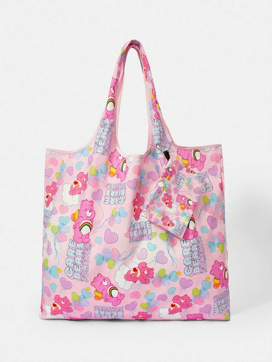 SHEIN X Care Bears 1 件装，爱心彩虹熊背心包，可折叠手提包，女款。 - 多色2 - 查看 1