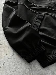 EVRINFINITE Chaqueta de manga larga sencilla para uso diario de hombre, para otoño, estilo grunge - Negro - Ver 4