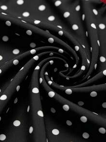 Soleia Casual Minimalist Red & Black Polka Dot Print Retro Style Women's Swimsuit Set, Suitable For Spring/Summer - Multicolor - View 7