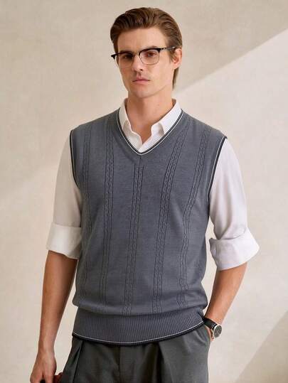 Manfinity CityGents Áo vest dệt kim Jacquard nam mùa xuân/thu