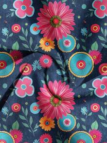 EMERY ROSE Camisa informal con estampado floral, adecuada para el verano, talla grande - Multicolor - Ver 5