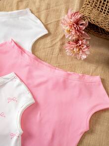 Sparklyn Set de 3 camisetas multicolor de hombros descubiertos de ajuste ceñido para niña preadolescente de vacaciones - Multicolor - Ver 5