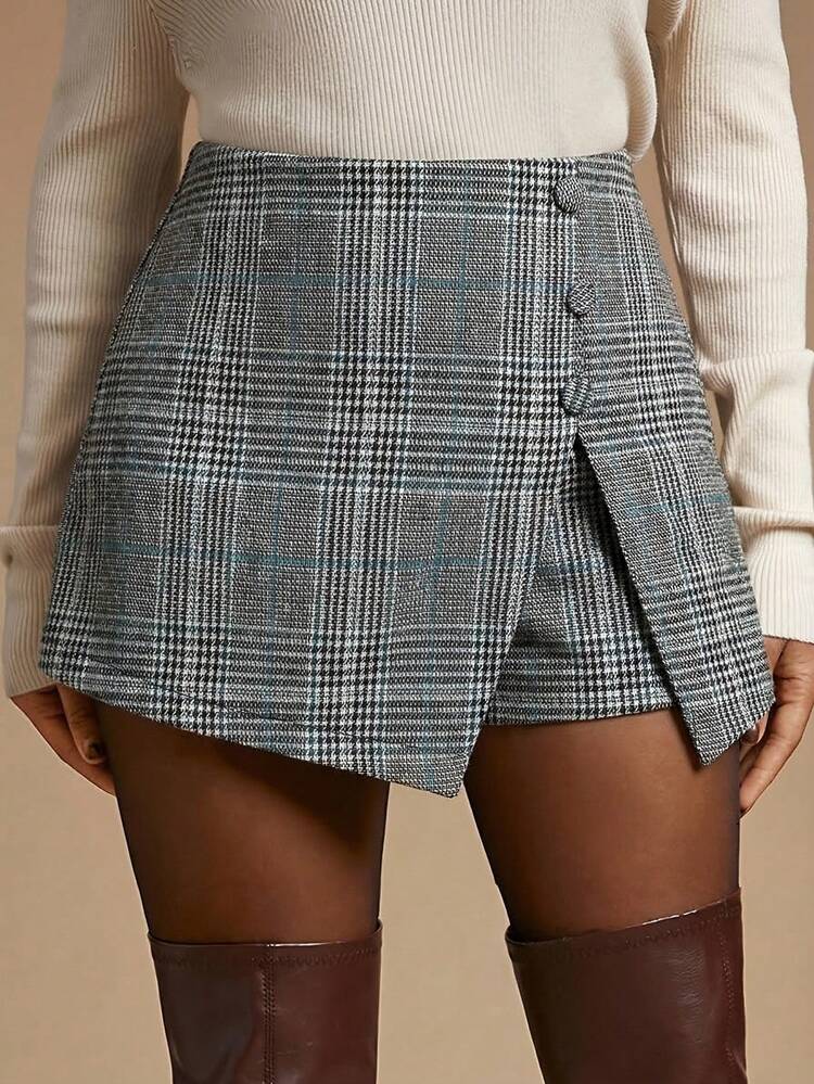 Radiana Women's Casual Elegant Commuter Light Grey Split Hem Shorts,  Winter, Shorts, Skirts With Shorts Underneath, Micro Short Skorts For Women  Zootropilis Two Pieces Shorts Dress Shorts For Women, Urban, Office School