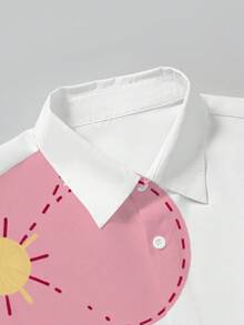 Manfinity Joysei 男士休闲印花衬衫，夏季 - 彩色 - 查看 3