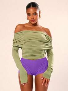 MUSERA Low Rise Micro Mini Shorts Ibiza Fits Summer Boho Summer Holiday Beachwear Festival Rave Going Out Fall Party Spring Vacation - Purple - View 6