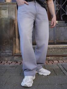 LEOGASHI LEOGASHI Men's Solid Color Pocket Casual Simple Long Pants, Daily Wear - Grey - View 6