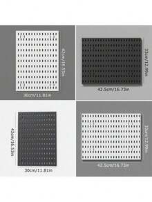 1 pieza Organizador de pared de tablero perforado negro, estantería de almacenamiento multifuncional de pared, adecuado para sala de manualidades, baño, despensa, oficina y juegos, solución de pared colgante para auriculares, teclados y consolas de juegos, estantes de utilidad - Multicolor - Ver 2