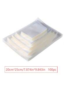 100/500个透明压纹食品真空密封袋，采用PE尼龙材质，适用于家庭和商业用途。是保存肉类、海鲜、谷物、坚果、水果、干果、药品和其他食品的理想选择。密封保鲜，是家庭厨房食品储存的完美之选。 - Clear - 查看 17