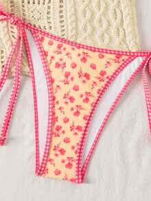 Swim Vcay Bộ 2 món bikini gợi cảm cổ yếm màu trơn đính sequin, thích hợp cho mùa xuân/hè. - Nhiều màu - Xem 4