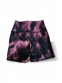 Alo Yoga Shorts VAPOR HIGH WAIST AURORA Sweat Absorption Breathable Lightweight Good Elasticity Easy To Wash Running Outdoor Women Black Pink W6254R - RASPBERRY SORBET - Black/Pink - View 2