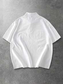 ROMWE MEN 男士休闲印花短袖Polo衫 - 白色 - 查看 2