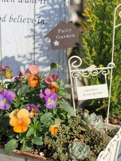 Cirelle 花盆内衬装饰 - 金属花园插杆，适用于植物和庭院，易于使用的土壤内衬，户外花园艺术品