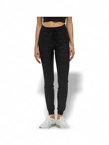 Alo Yoga Pants HIGH WAIST MOTO PUFFER Warmth Windproof Solid Versatile Easy To Wash Outdoor Daily Women Black W5971R - BLACK - Black - View 1