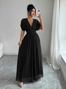 Women Long Dresses - 黑色 - 查看 7