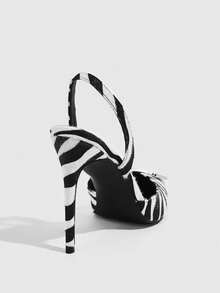 CUCCOO SZL 尖头细高跟鞋豹纹小马毛时尚女士高跟鞋新年假期 - 黑與白 - 查看 8