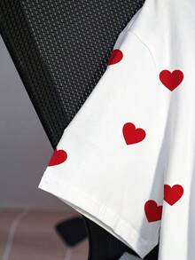 Betty Boop x SHEIN Áo thun tay ngắn cổ tròn in họa tiết tối giản cỡ lớn - trắng - Xem 5