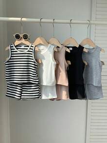 10pcs/Set Baby Boy Summer Cute Casual Knit Vest & Shorts Set, Basic Multi-Pack - Multicolor - View 5