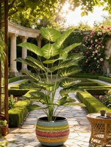 2/1 Piece 12/18/24 Leaves Artificial Tropical Hibiscus Tree, Realistic Touch, Fake Greenery, Suitable For Home, Garden, Office, Balcony Decor, Thanksgiving Decor, Home Decor, Hotel Decor, Window Display, Artificial Plants, Valentine's Day Gift - Green - View 12
