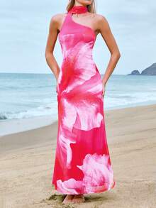 Amorya Elegant Women's Pink Floral Summer Maxi Dress,Wedding Ninang Special Occasion Spaghetti Strap Vacation Beach Date Fashion Ladies Zanea Yisikado Dress - Multicolor - View 3