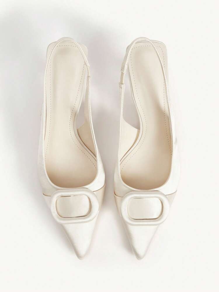 CUCCOO CHICEST Women's Pointed Toe Slip-On Stiletto Heel Backless Ankle Strap Sandals, Minimalist & Fashionable High Heels Elegant Shoes Wedding Shoes