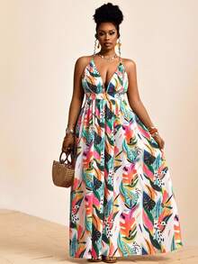 Truni 大码女士热带花卉印花吊带露背连衣裙，适合女性，夏季女士沙滩装，夏季服装，春季连衣裙，女士节日服装，沙滩裙，优雅长裙，度假花卉热带连衣裙，大码夏季长裙，大码度假连衣裙，曲线夏季连衣裙，大码吊带裙，大码度假夏季连衣裙，曲线热带长裙，热带度假连衣裙，海岛连衣裙，哈瓦那之夜连衣裙，迈阿密连衣裙，适合梨形和三角形身材的沙滩长裙，哈瓦那之夜主题连衣裙，度假女士连衣裙，女士沙滩裙套装，女士加勒比海服装，加勒比海连衣裙，女士大码连衣裙，大码夏季连衣裙，大码女士沙滩套装，大码女士夏季套装，女士度假套装 - 彩色 - 查看 8