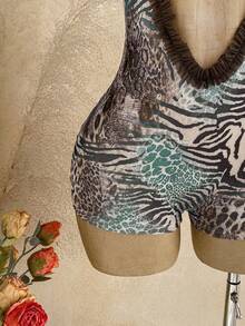 Soleia Women's Leopard Print Sexy Jumpsuit - Multicolor - View 5