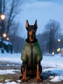 2pcs Set / Group Thickened Fleece Jacket For Medium To Large Dogs - Dark Green - View 5