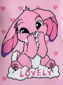 6pcs Tight Fit Pajama Set For Kids Girls,Pink,Summer,Fairy,Family Matching,Short Sleeve Shorts,Unicorn,Rabbit,Heart Graphic Loungewear,Snug Fit - Multicolor - View 6