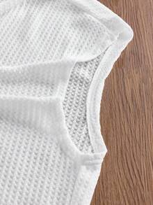 SWAVVY Áo tank top nam cổ tròn màu trơn, không tay, kiểu dáng thường ngày, thích hợp cho mùa xuân/hè. - trắng - Xem 6