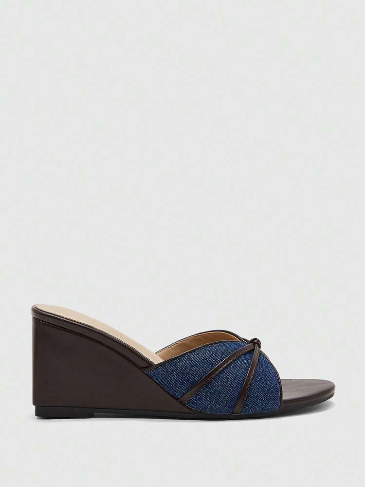 CUCCOO BIZCHIC Women's Rhinestone Embellished Casual Platform Slide Sandals