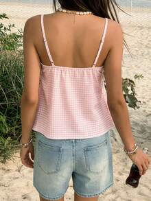 Jouncy Top de tirantes a rayas casual para el verano - Rosa - Ver 2
