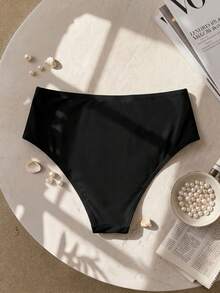 Swim SXY 2026新款性感加大码纯色高腰白色比基尼泳裤，适合夏季海滩度假 - 黑色 - 查看 7