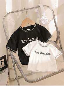 SHEIN Playful Pals Top de sport décontracté et confortable pour bébés garçons, avec imprimé lettres pour le port quotidien - Multicolore - Voir 9
