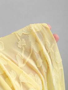 Sweetra Y2K性感优雅纹理面料露背度假波西米亚风百搭修身连衣裙 - 黃色 - 查看 6