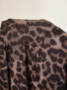 MaterniWear 孕妇休闲豹纹圆领短袖连衣裙，夏季 - 棕色 - 查看 6