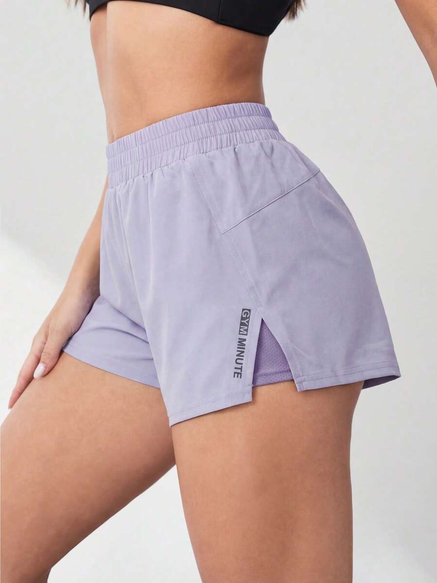Easithlete Quần short mùa hè màu tím nhạt, kiểu dáng thường ngày, đa năng, thoải mái, không gây cọ xát, thích hợp cho tập yoga. - Màu tím - Xem 1