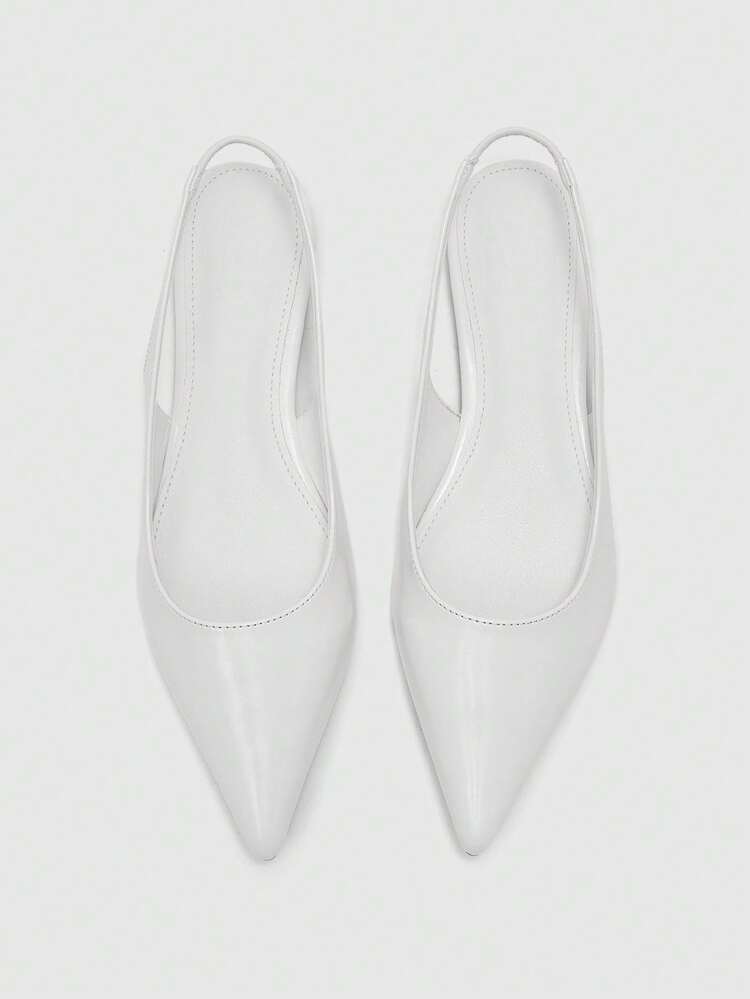 CUCCOO BIZCHIC Women's Pointed Toe Slip-On Flat Shoes, Beige Patent Leather, Suitable For Work And Commute, Spring/Summer/Autumn Valentine's Day