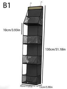 Set Of 1/3 Pieces 4-Layer Over-The-Door Hanging Storage Rack, Wall-Mounted Storage Rack For Cosmetics, Large-Capacity Storage Box With Transparent Window, Suitable For Children's Room, Bathroom, Wardrobe, Bedroom, Dormitory; Can Store Diapers, Holiday Gifts - Multicolor - View 4