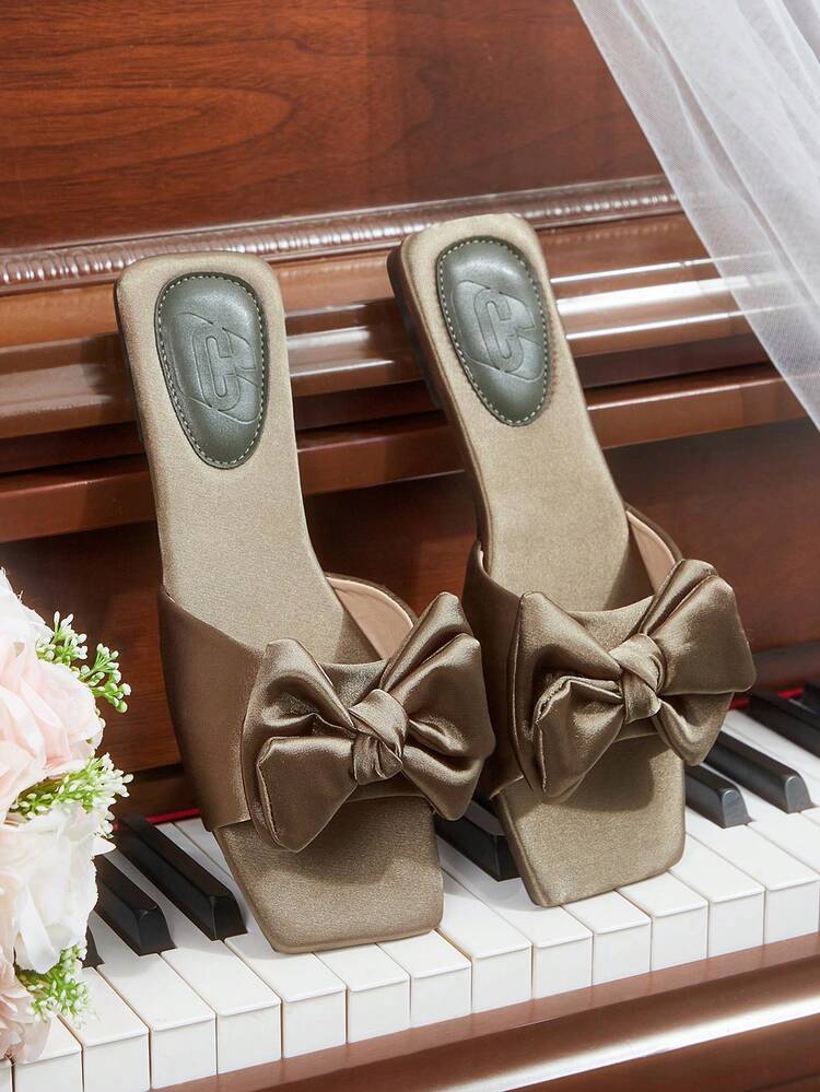 CUCCOO HITCHD Bow Simple Versatile Temperament Comfortable Fashion Generous Commuter Holiday Beach Flat Sandals Summer Shoes Wedding Shoes Bride Shoes