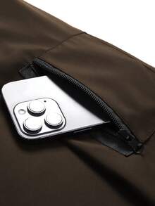 Manfinity Homme Men's Jacket & Coat Hooded Zip-Up Cardigan - Coffee Brown - View 7